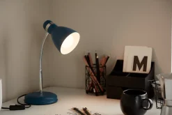 Lampe de bureau Naraji E27 IP20 bleu