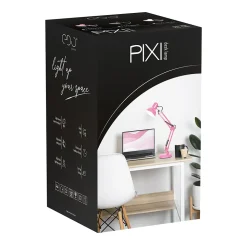 Lampe de bureau PIXI Pink douille E27 rose set avec base et pince avec Bras Pivotant Réglable EDO777366 EDO