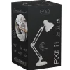 Lampe de bureau PIXI White douille E27 blanche set avec base et pince avec Bras Pivotant Réglable EDO777536 EDO