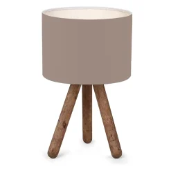 Lampe de bureau Preston E27 hauteur 33 cm bois naturel sable lux.pro