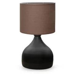 Lampe de bureau Shoreham E27 hauteur 32 cm noir marron lux.pro