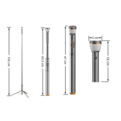 Lampe de Camping Télescopique LED 195cm- Rechargeable USB- Étanche IP65