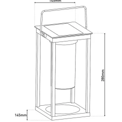 Lampe de camping/de socle à LED h : 28cm , pour l'extérieur, lampe de socle - métal et plastique noir, avec LED intégrée