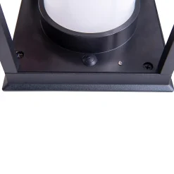 Lampe de camping/de socle à LED h : 28cm , pour l'extérieur, lampe de socle - métal et plastique noir, avec LED intégrée
