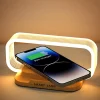 Lampe de Chevet avec Chargeur sans Fil marron
