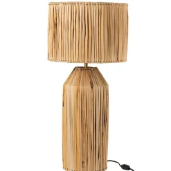 Lampe de chevet feuille de bananier en bois naturel 35x35x87 cm