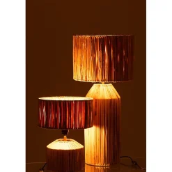 Lampe de chevet feuille de bananier en bois naturel 35x35x87 cm