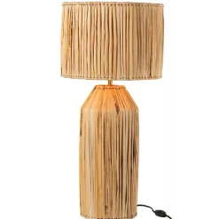 Lampe de chevet feuille de bananier en bois naturel 35x35x87 cm