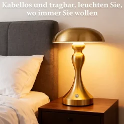 Lampe de chevet led nettlife tactile, intensité variable, sans fil, rechargeable par usb, style vintage