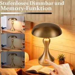 Lampe de chevet led nettlife tactile, intensité variable, sans fil, rechargeable par usb, style vintage