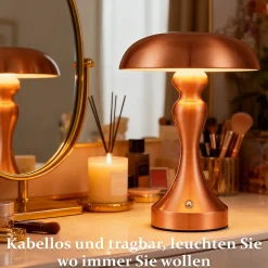 Lampe de chevet led nettlife tactile, intensité variable, sans fil, rechargeable par usb, style vintage