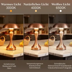 Lampe de chevet led nettlife tactile, intensité variable, sans fil, rechargeable par usb, style vintage