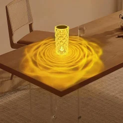 Lampe de chevet LED NETTLIFE sans fil - Lampe de table à intensité variable en cristal Lampe tactile rechargeable Télécommande