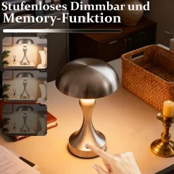 Lampe de chevet led nettlife tactile, intensité variable, sans fil, rechargeable par usb, style vintage