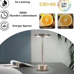 Lampe de chevet Nettlife sans fil, lampe de table LED à batterie, lampe tactile à intensité variable avec USB, lot de 2