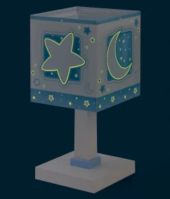 Lampe de chevet pour enfants Moonlight lune et étoiles bleu