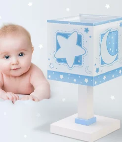 Lampe de chevet pour enfants Moonlight lune et étoiles bleu