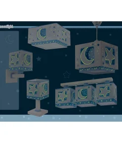Lampe de chevet pour enfants Moonlight lune et étoiles bleu