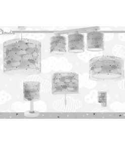 Lampe de chevet pour enfants Clouds Nuages gris