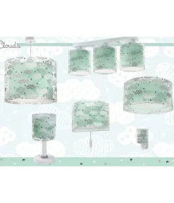 Lampe de chevet pour enfants Clouds Nuages vert