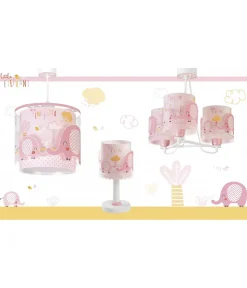 Lampe de chevet pour enfants Little Elephant Éléphante rose