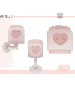 Lampe de chevet pour enfant Baby Dreams Coeur rose LED