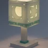 Lampe de chevet pour enfants Moonlight lune et étoiles vert