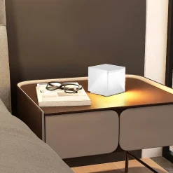 Lampe de chevet sans fil CUBOX MINI Blanc 8cm
