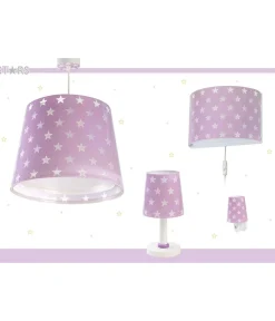 Lampe de chevet Stars Étoiles mauve