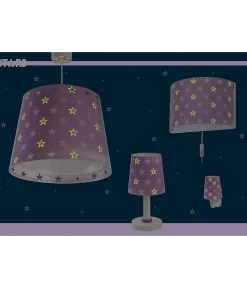Lampe de chevet Stars Étoiles mauve