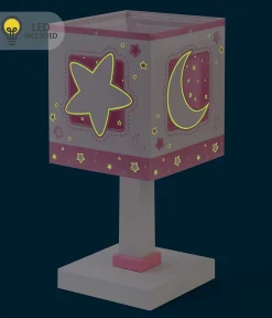 Lampe de chevet Veilleuse LED pour enfants Moonlight lune et étoiles rose