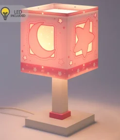 Lampe de chevet Veilleuse LED pour enfants Moonlight lune et étoiles rose