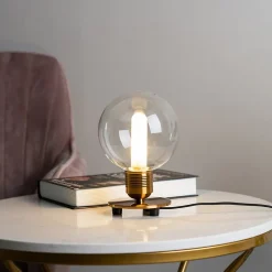 Lampe de chevet vintage dorée en verre - Giani