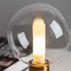 Lampe de chevet vintage dorée en verre - Giani