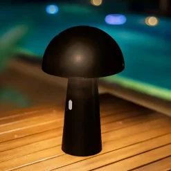 Lampe de jardin sur batterie Shitake noir IP44 7.5W blanc chaud Newgarden H.25cm