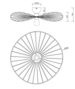 Lampe de plafond design en métal Chapeau