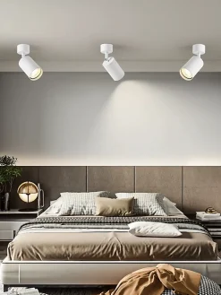 Lampe de plafond ou spot mural CEILUM en aluminium blanc avec douille GU10, orientable à 360, design moderne et fonction