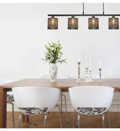 Lampe de plafond suspendu design industriel Plafonnier métal noir compatibles LED G9