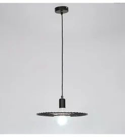 Lampe de plafond suspension design sphère en métal noir E27 compatible LED