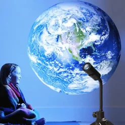 Lampe de projection LED Terre et Lune