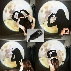 Lampe de projection LED Terre et Lune