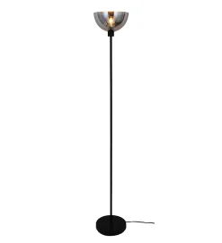 Lampe de salon design Bolton 170cm métal et verre gris fumé compatible LED