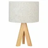 Lampe de table - EDM - 32160 - Bois et tissu - 25 cm - Design contemporain
