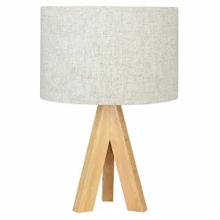 Lampe de table - EDM - 32160 - Bois et tissu - 25 cm - Design contemporain