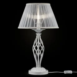 Lampe de table - Grace - Blanche avec or - 1 lumière - E14 - 56 cm de hauteur