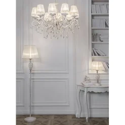 Lampe de table - Grace - Blanche avec or - 1 lumière - E14 - 56 cm de hauteur
