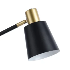 Lampe de table Abergele E27 métal 68 x 38 x 17 cm noir or blanc lux.pro