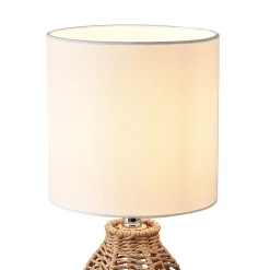 Lampe de table Alfreton E14 36 cm beige chrome blanc lux.pro