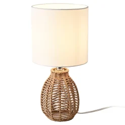 Lampe de table Alfreton E14 36 cm beige chrome blanc lux.pro