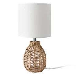 Lampe de table Alfreton E14 36 cm beige chrome blanc lux.pro